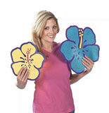 Jumbo Glitter Hibiscus Cutouts, Party Decor, 12 Pieces