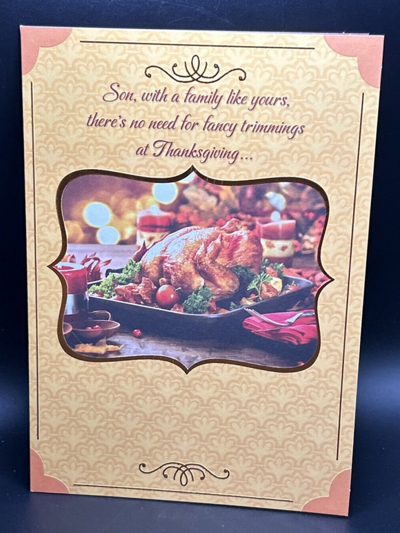 Happy Thanksgiving Son and Family Greeting Card w/Envelope