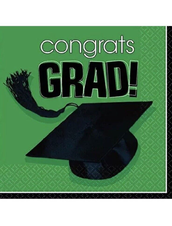 Flying Colors School Spirit Graduation Party Paper Luncheon Napkins Green