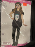 Day Of The Dead Romper Child Medium 8-10 Costume - Fun World
