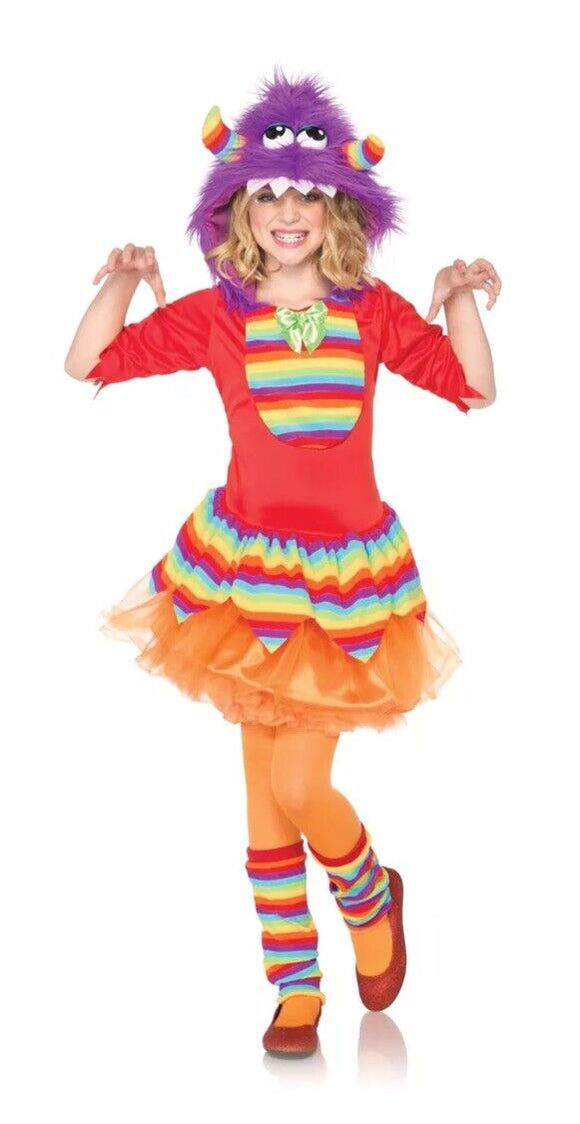 Furry Rainbow Monster Girls Child Costume Medium 7-10