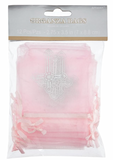 Pink Cross Organza Bag (12 Pack)