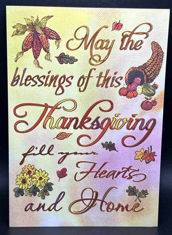 Happy Thanksgiving Brother and Wife Greeting Crd w/Envelope