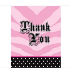 Pink Zebra Party Thank You Notes 8ct