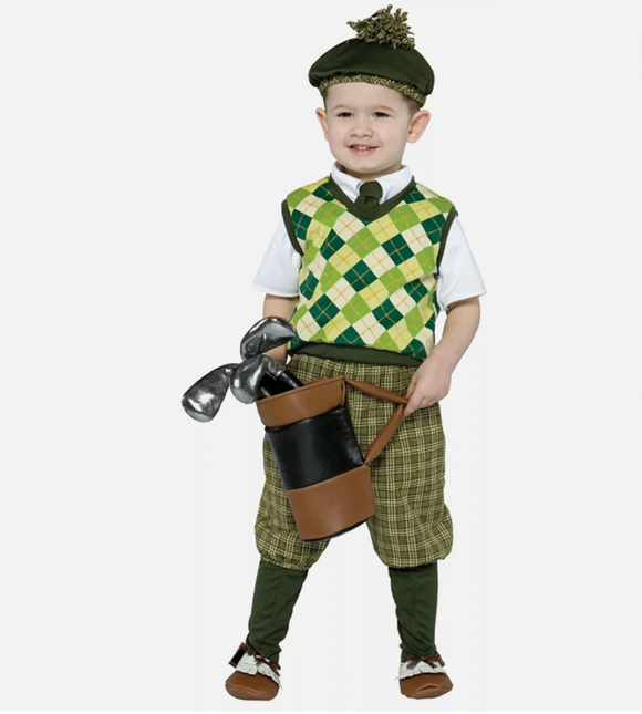Future Golfer Child Boys Costume White Collared Shirt With Vest Size 18/24 Month