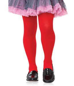 Enchanted Costume Girls Opaque Tights Red XL 11-13