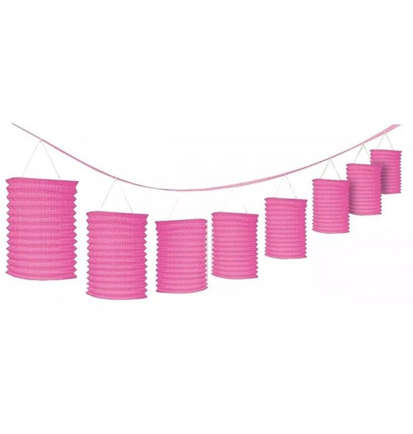 Brink Pink Paper Lantern Garland 11 Ft Long