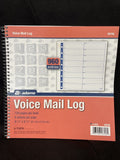 Adams Voicemail Log Book, 8 1/4" x 8 1/2", 120 Pages, White/Canary Yellow