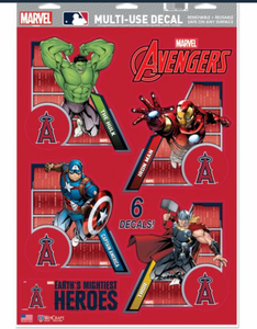 Los Angeles Angels  /  MARVEL Multi-Use 6 Piece Decals 11" x 17"