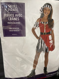 Skull Pirate Girl Caribbean  Child Costume Size Medium 8-10