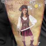 Fun World High Seas Buccaneer 5pc Costume - Kids Medium 6-10 Brown Red White