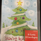 Sweet Tree Christmas Party Invitations 8 Ct