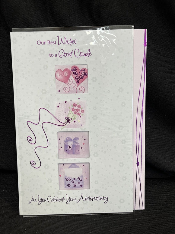 Happy Anniversary To A Great Couple Greeting Card w/Envelope