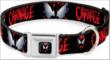 Buckle Down Seatbelt Buckle Collar  Carnage  Large 1' WVN0050