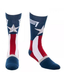 Marvel Captain America Costume Crew Socks Fits Show Size 8-12