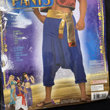 Mens Arabian Egyptian Sultan Desert Prince Blue Pants Costume Fits Up To 34”6