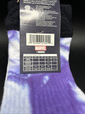 Marvel Black Panther Purple Tie-Dye Crew Socks Fit Shoe Size 5-12