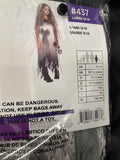 Graveyard Bride Halloween Costume Wedding Dress &Veil Child Size Large  12-14