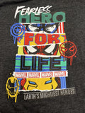 Marvel Heroes Youth T-Shirt Charcoal Heather Size Large