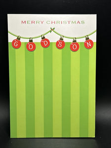 Merry Christmas Godson Greeting Card w/Envelope