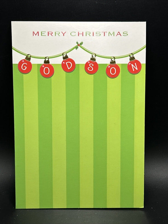 Merry Christmas Godson Greeting Card w/Envelope