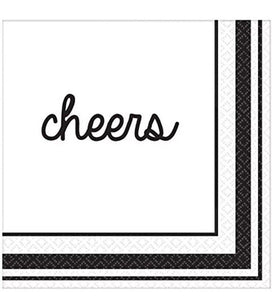 “Cheers” Eat & Enjoy Food Banquet Cocktail Garden Party Paper Beverage Napkins