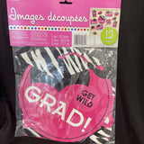 Zebra Party Pink Congrats Grad Graduation Theme Party Wall Decoration Cutouts