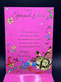 Happy Birthday Special Girl Greeting Card w/Envelope