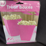 Treat Popcorn Box Pink (10 Pack) 3.5x7.4x2.1 Inches