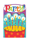 Dots & Stripes Polka Dot Modern Happy Birthday Party Invitations w/Envelopes