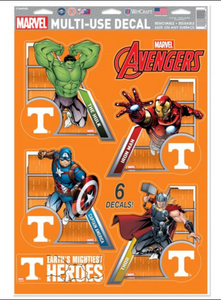 Tennessee Volunteers /  MARVEL Multi-Use 6 Piece Decals 11" x 17"