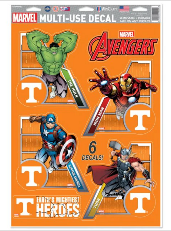 Tennessee Volunteers /  MARVEL Multi-Use 6 Piece Decals 11