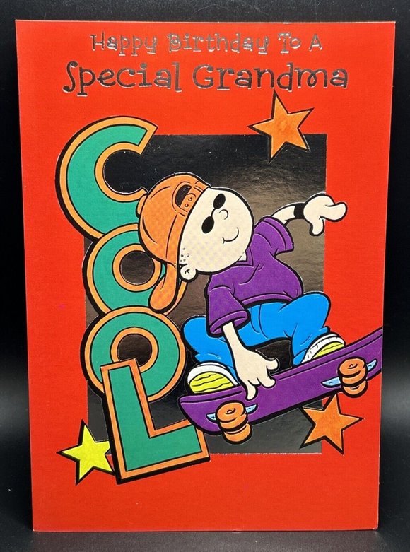 Happy Birthday Grandma from Grandson Greeting Card w/Envelope