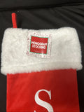 RED VELVET Initial  WHITE FUR CUFF MONOGRAM S CHRISTMAS STOCKING2
