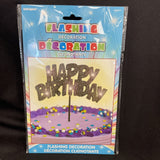 Plastic Flashing "HAPPY BIRTHDAY" Cake Topper, 8.5 in, Black, 1ct