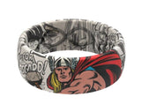 Marvel Groove Life "Thor Black & White Comic" Silicone Ring Size 11