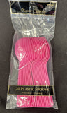 Bright Pink Plastic Spoons 20ct