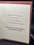 Thanksgiving Wishes From Across the Miles Greeting Card w/Envelope