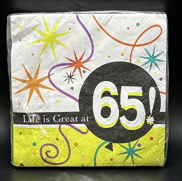 Life is Great at 65! Beverage Napkins 16-3Ply