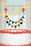 Hip Hip Hooray Graduation Pennant Banner Cake Topper