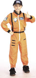 Child Astronaut Costume Orange Flight Suit Size Medium 8-10