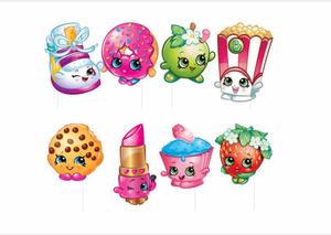 Unique Shopkins Photo Booth Props (8 Piece) Party Decorations