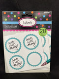 Scalloped Paper Labels, Robin's Egg Blue, 20pk