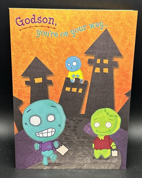 Happy Halloween Godson Greeting Card w/Envelope