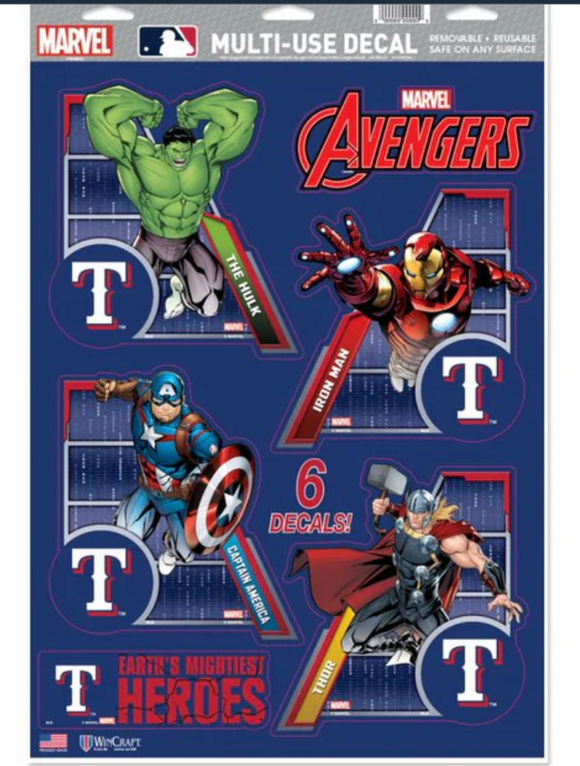 Texas Rangers  /  MARVEL Multi-Use 6 Piece Decals 11