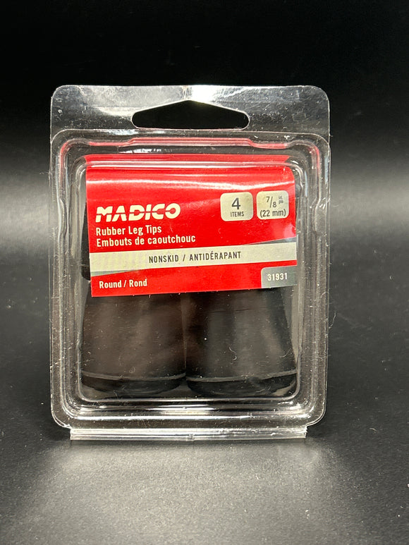 Madico Rubber Leg Tips 4 Pack 7/8