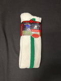 Moretz Sports Large Baseball Socks White/Kelly Green NEW