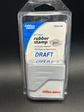 Office Depot Pre-Inked “Draft” Rubber Stamp Blue Ink NEW