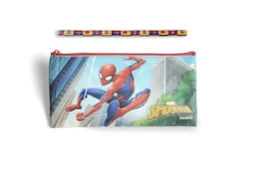 Marvel Spiderman Zipper Closed Pencil Case W/Spiderman Pencil