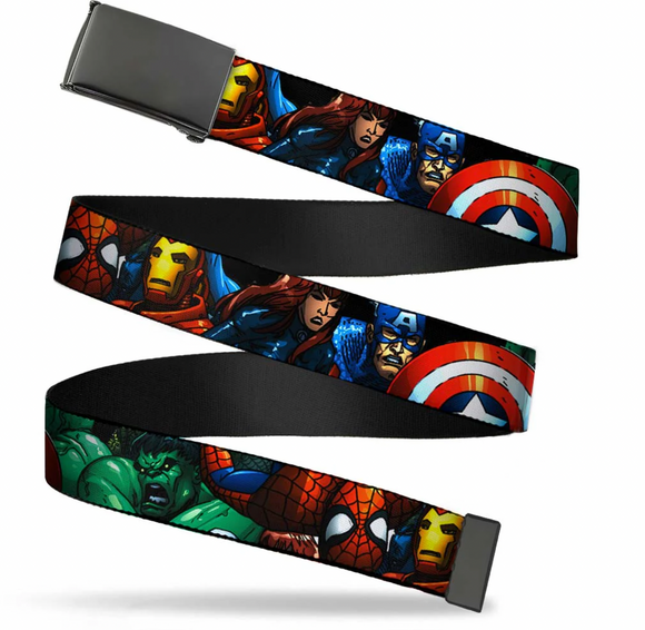 Buckle Down Men's Web Belt Marvel Avengers Poses WAV031